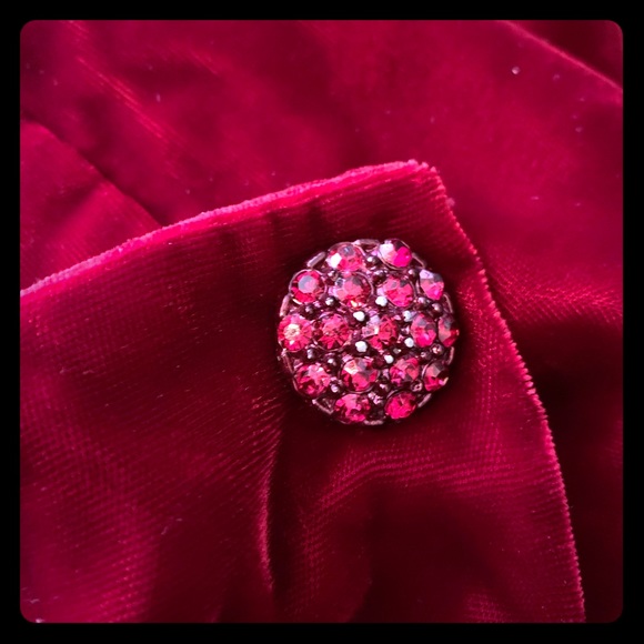 Vintage Dresses & Skirts - vintage red velvet dress w buttons XS ♥️ Valentine